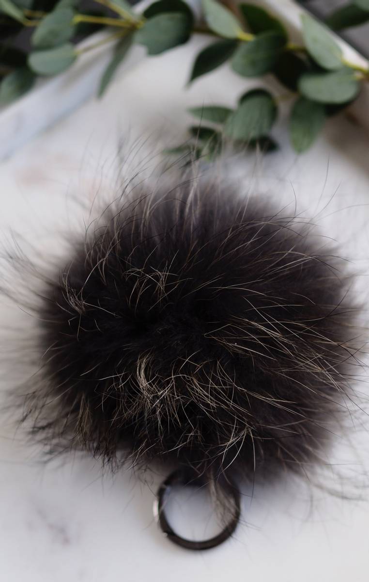 Nectar - Fury Pom-pom Keychain Large - Charcoal